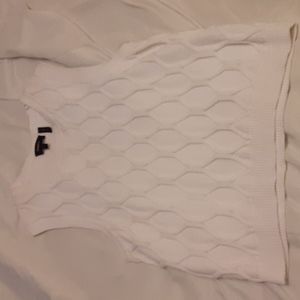 White sleeveless sweater vest